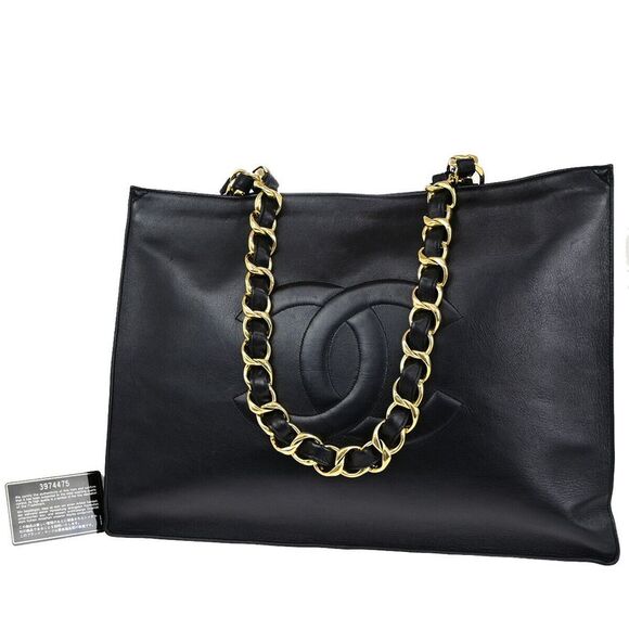 Chanel Cc Black Leather Tote Bag (Pre-Owned) - Picture 8 of 12